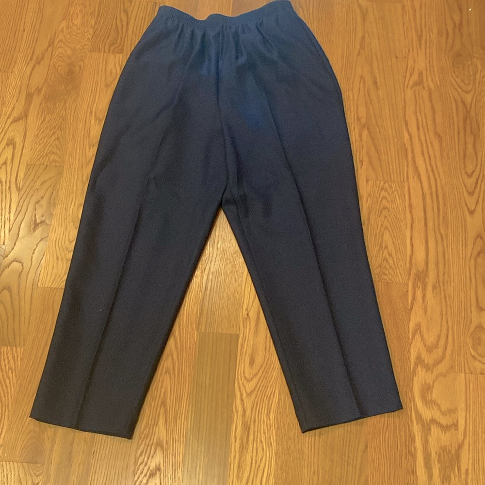 Alfred Dunner Navy Pants with stretch waist - 2 pocket size 16 (b)